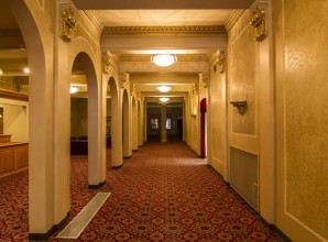 gold and brown hallway painted
