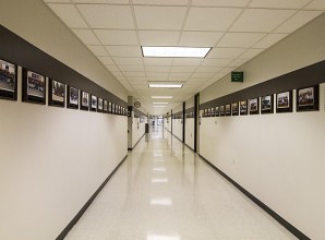 glossy painted hallway