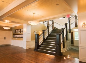 painted black stairway